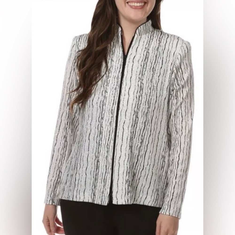 Women’s Medium Alex Evenings Sparkly Bedazzled Evening Coat w| shoulder pads - Picture 8 of 8